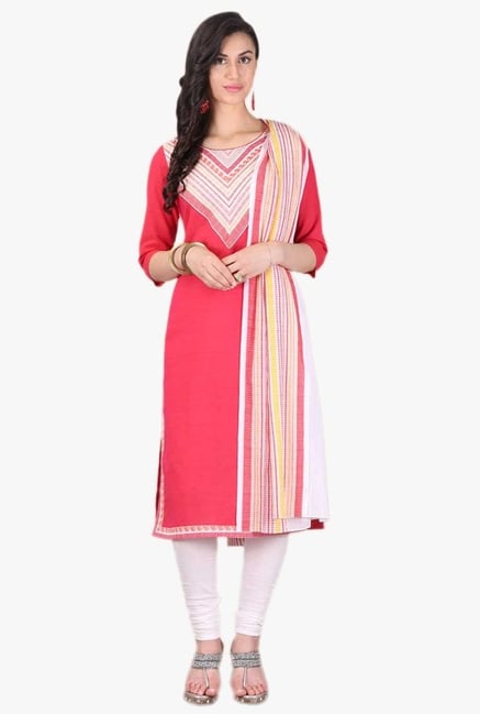Aurelia Pink Printed Cotton Kurta Aurelia Pink Printed Cotton Kurta