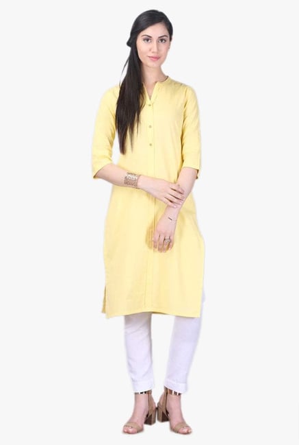 Aurelia Yellow Cotton Kurta Aurelia Yellow Cotton Kurta