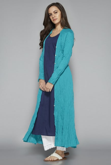 Utsa by Westside Turquoise Pure Cotton Kurta Set Utsa by Westside Turquoise Pure Cotton Kurta Set