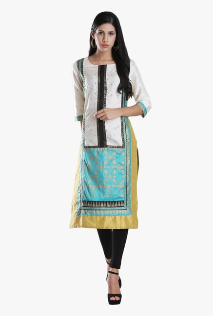 W White Block Print Kurta W White Block Print Kurta