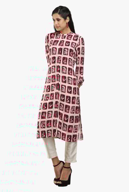 W Purple Printed Viscose Kurta W Purple Printed Viscose Kurta