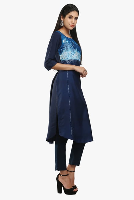 W Navy Printed Kurta W Navy Printed Kurta