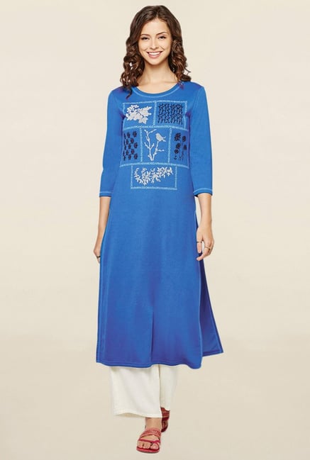 Global Desi Blue Printed Kurta Global Desi Blue Printed Kurta