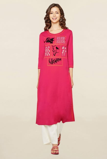 Global Desi Pink Printed Kurta Global Desi Pink Printed Kurta