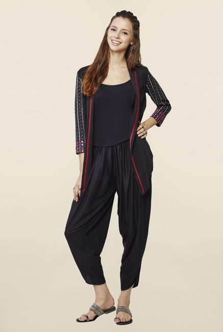Global Desi Black Printed Shrug Global Desi Black Printed Shrug