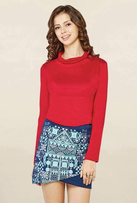 Global Desi Red Full Sleeves Top Global Desi Red Full Sleeves Top