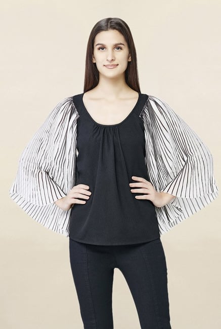 AND Black Round Neck Top AND Black Round Neck Top