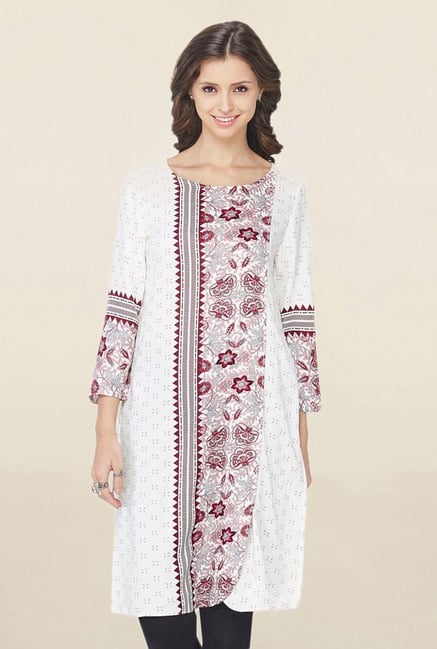 Global Desi White Printed Kurta Global Desi White Printed Kurta
