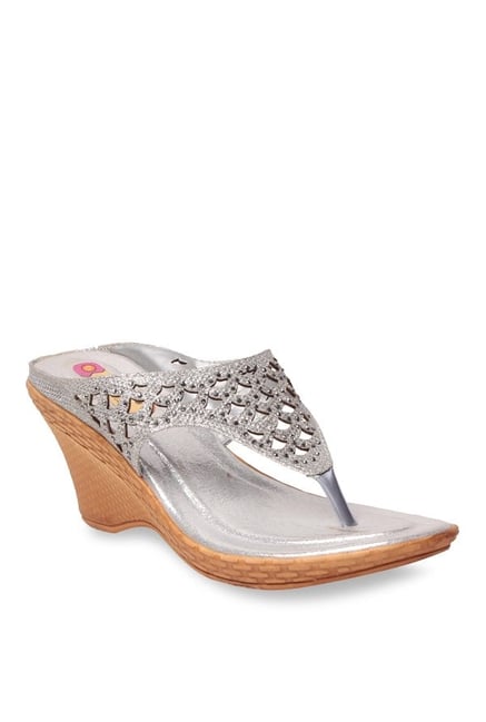 MSC Silver Thong Wedges MSC Silver Thong Wedges