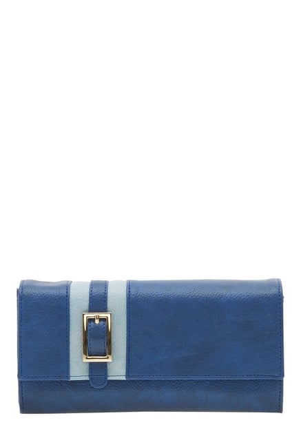 Esbeda Navy Paneled Flap Wallet Esbeda Navy Paneled Flap Wallet