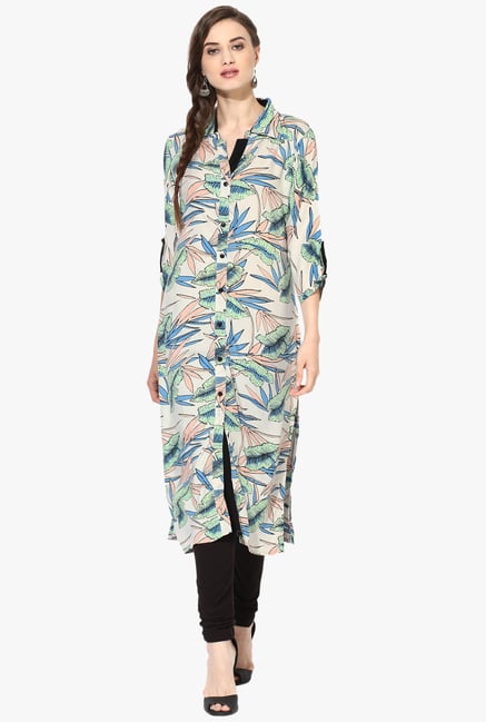 Mytri Multicolor Printed Rayon Kurta Mytri Multicolor Printed Rayon Kurta