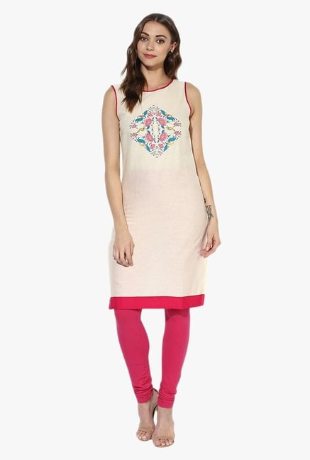 Juniper Cream Printed Cotton Kurta Juniper Cream Printed Cotton Kurta