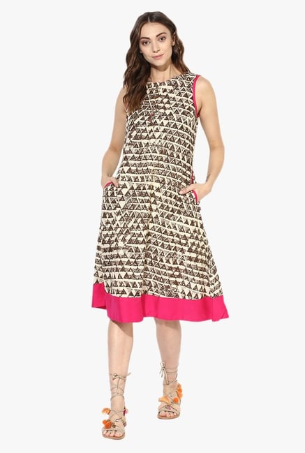 Juniper Brown Printed Cotton Kurta Juniper Brown Printed Cotton Kurta