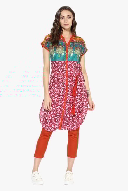 Juniper Magenta Printed Modal Kurti Juniper Magenta Printed Modal Kurti