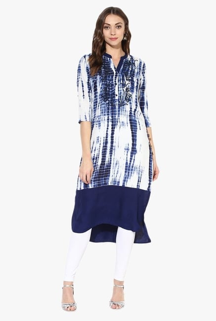 Juniper Navy Printed Rayon Kurta Juniper Navy Printed Rayon Kurta