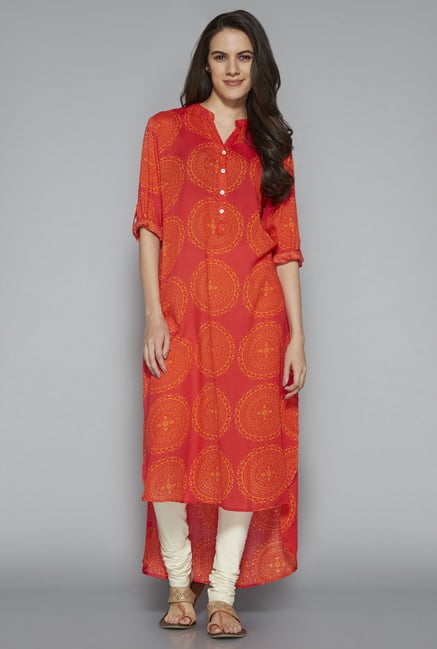 Utsa by Westside Pink High-low-Kurta Utsa by Westside Pink High-low-Kurta