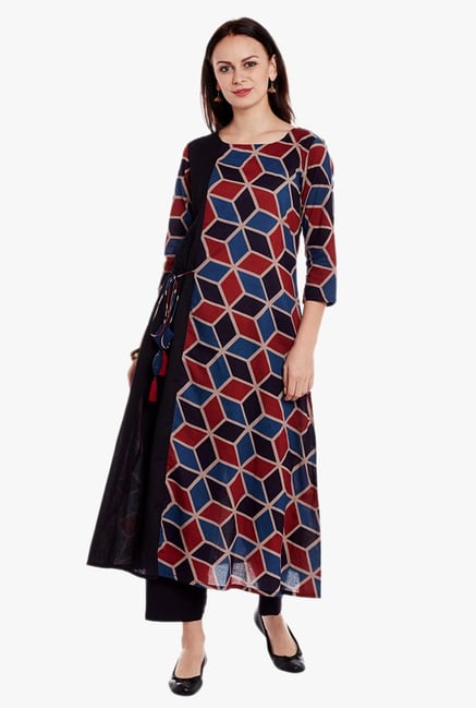 Varanga Multicolor Printed Cotton Kurta With Pant Varanga Multicolor Printed Cotton Kurta With Pant