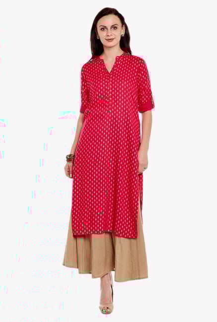 Varanga Pink Printed Kurta Varanga Pink Printed Kurta