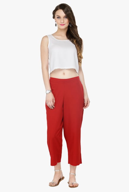 Varanga Red Cotton Pants Varanga Red Cotton Pants