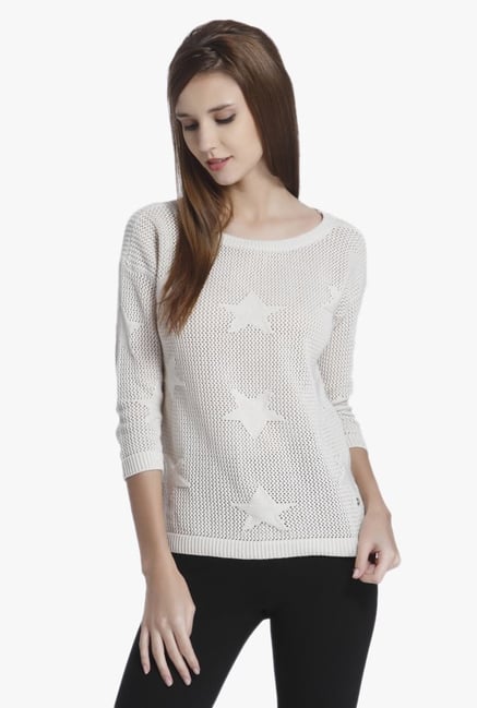 Only Off White Crochet Pullover Only Off White Crochet Pullover