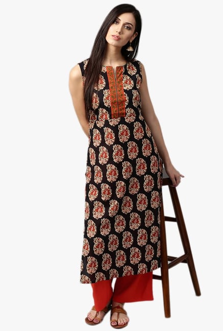 Jaipur Kurti Navy & Orange Kurta With Palazzo Jaipur Kurti Navy & Orange Kurta With Palazzo