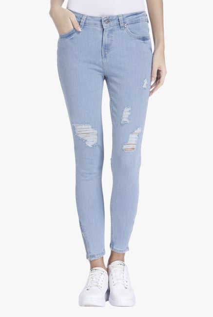 Only Blue Skinny Fit Tattered Jeans Only Blue Skinny Fit Tattered Jeans