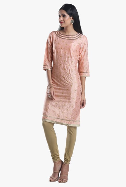 W Peach Embellished Kurta W Peach Embellished Kurta