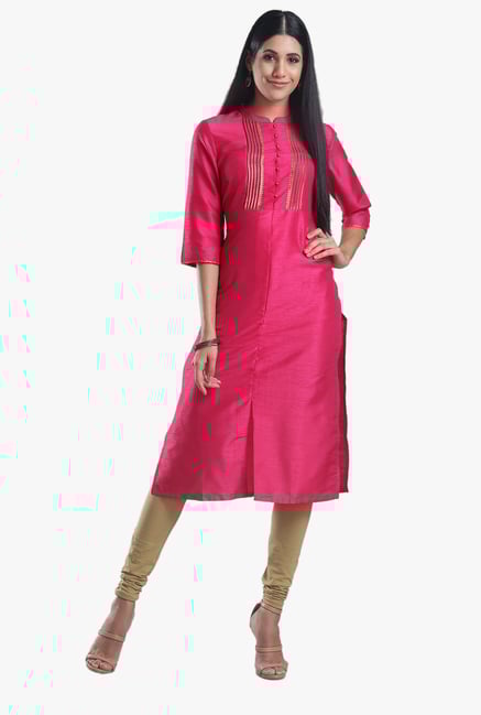 W Pink Embellished Kurta W Pink Embellished Kurta