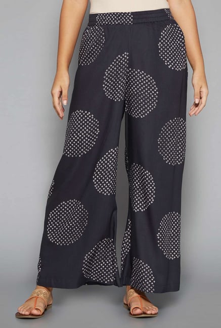 Utsa by Westside Navy Printed Palazzos Utsa by Westside Navy Printed Palazzos
