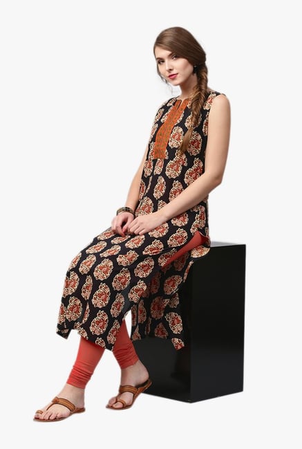 Jaipur Kurti Navy Paisley Print Kurta Jaipur Kurti Navy Paisley Print Kurta