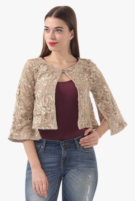Vero Moda Beige Embroidered Shrug Vero Moda Beige Embroidered Shrug