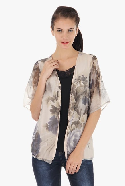 Vero Moda Beige Printed Shrug Vero Moda Beige Printed Shrug