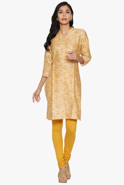 Globus Beige Printed Cotton Kurta Globus Beige Printed Cotton Kurta