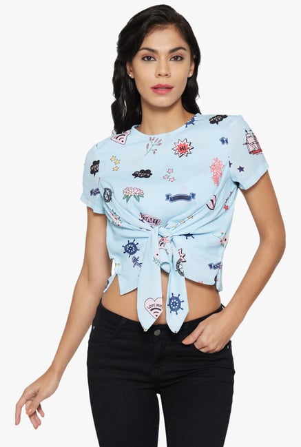 Globus Blue Printed Top Globus Blue Printed Top