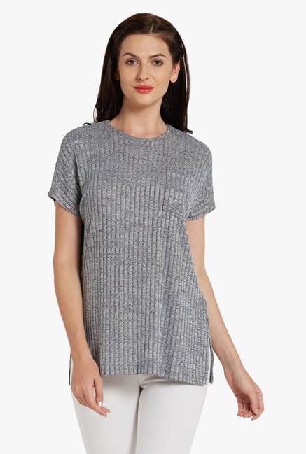 Globus Grey Textured Top Globus Grey Textured Top