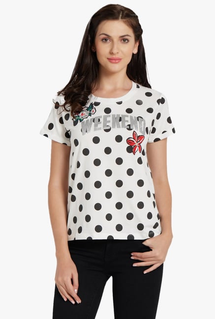 Globus White Polka Dot T-Shirt Globus White Polka Dot T-Shirt