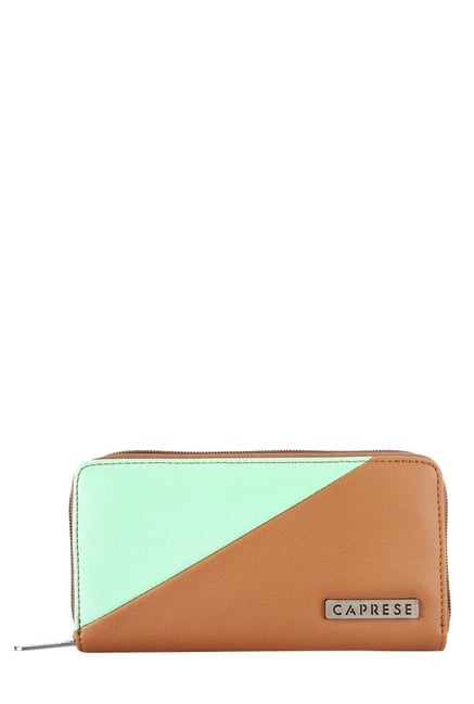 Caprese Nimmy Tan & Mint Green Color Block Wallet Caprese Nimmy Tan & Mint Green Color Block Wallet