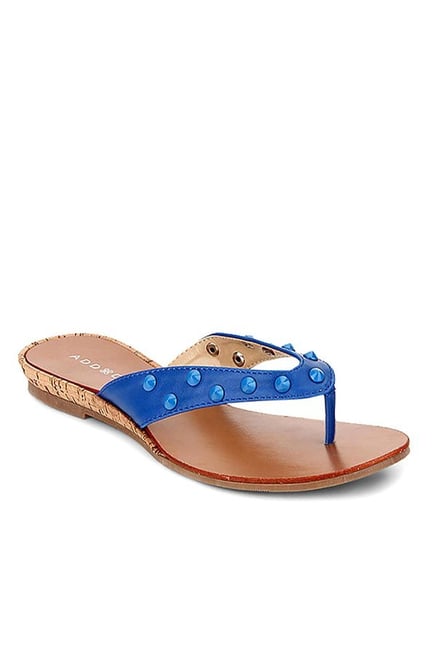 Addons Blue Thong Wedges Addons Blue Thong Wedges