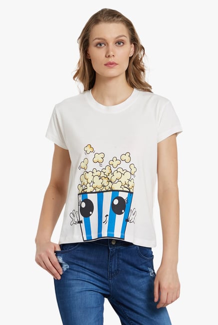 Globus White Graphic Print T-Shirt Globus White Graphic Print T-Shirt