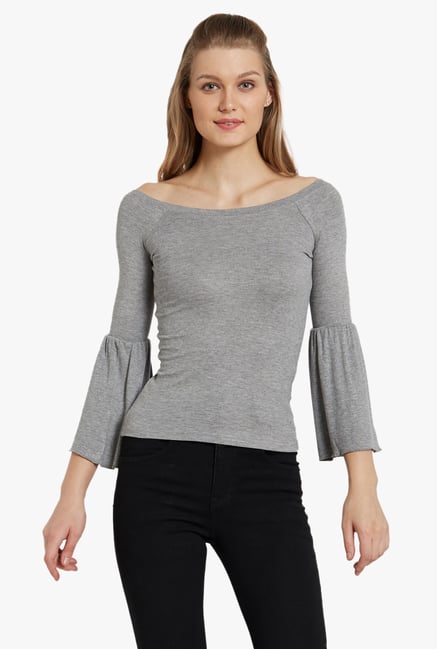 Globus Grey Textured Top Globus Grey Textured Top