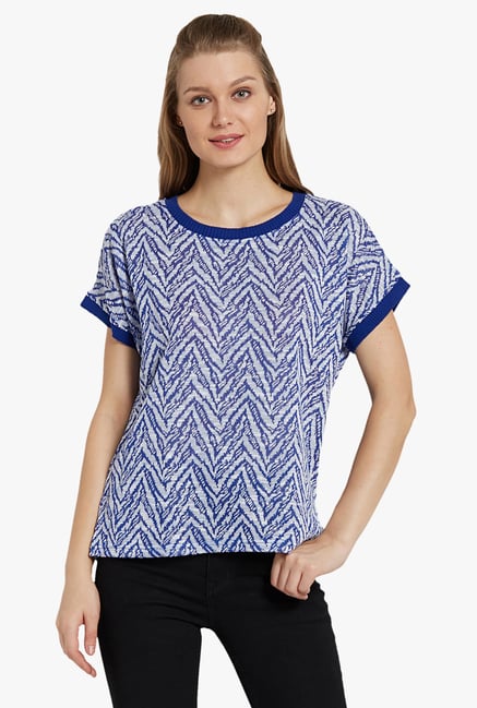 Globus Blue Printed Top Globus Blue Printed Top