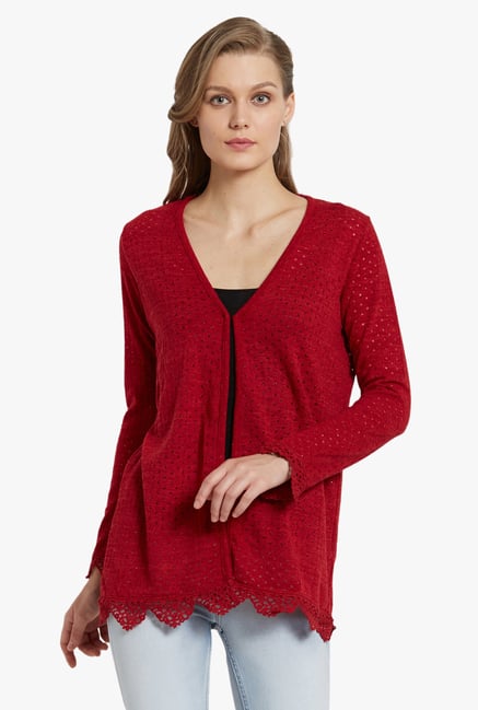 Globus Red Lace Cardigan Globus Red Lace Cardigan