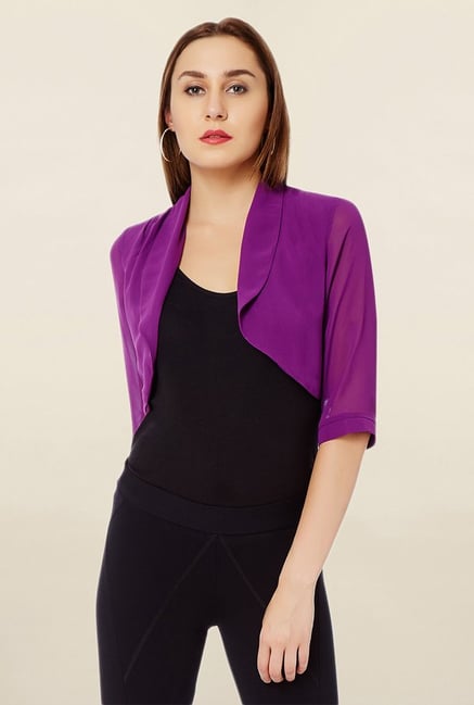 Avirate Purple Roll Collar Shrug Avirate Purple Roll Collar Shrug