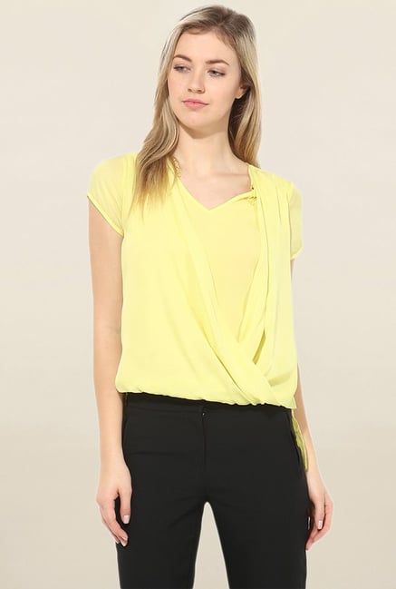 Avirate Yellow V neck Top Avirate Yellow V neck Top