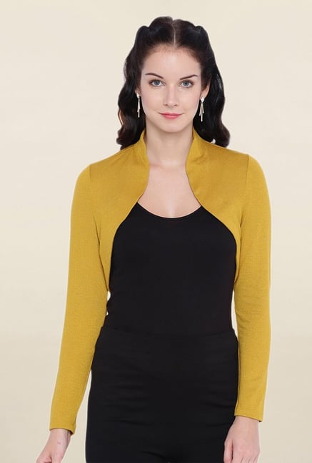 Avirate Mustard Full Sleeves Shrug Avirate Mustard Full Sleeves Shrug
