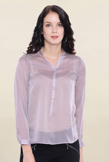 Avirate Purple Band Neck Top Avirate Purple Band Neck Top