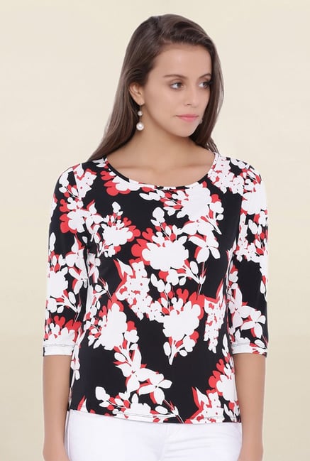 Avirate Black Printed Top Avirate Black Printed Top