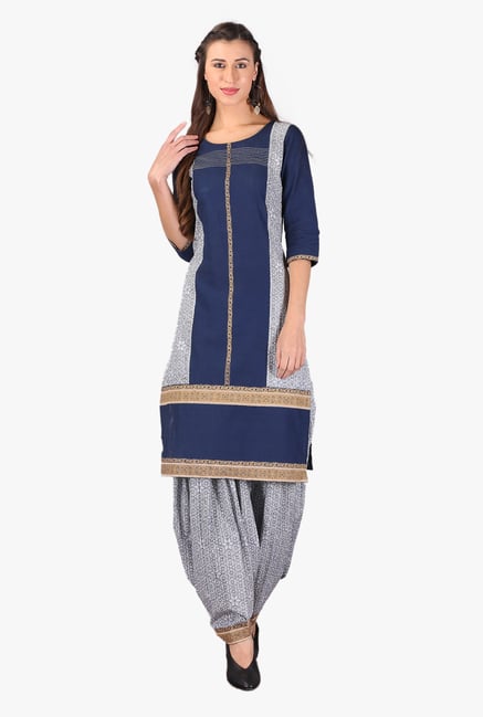 Aurelia Navy Printed Cotton Kurta Aurelia Navy Printed Cotton Kurta