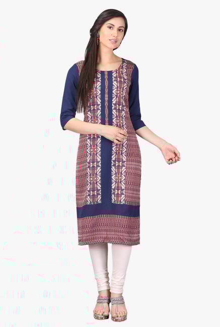 Aurelia Navy Embroidered Rayon Kurta Aurelia Navy Embroidered Rayon Kurta