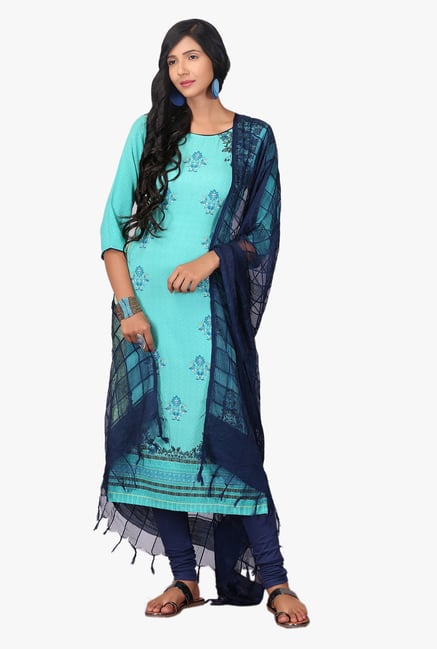 Aurelia Turquoise Printed Viscose Kurta Aurelia Turquoise Printed Viscose Kurta